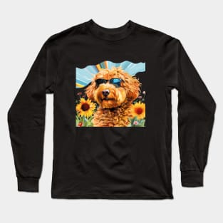 Colorful Golden Doodle Dog Sunglasses Long Sleeve T-Shirt